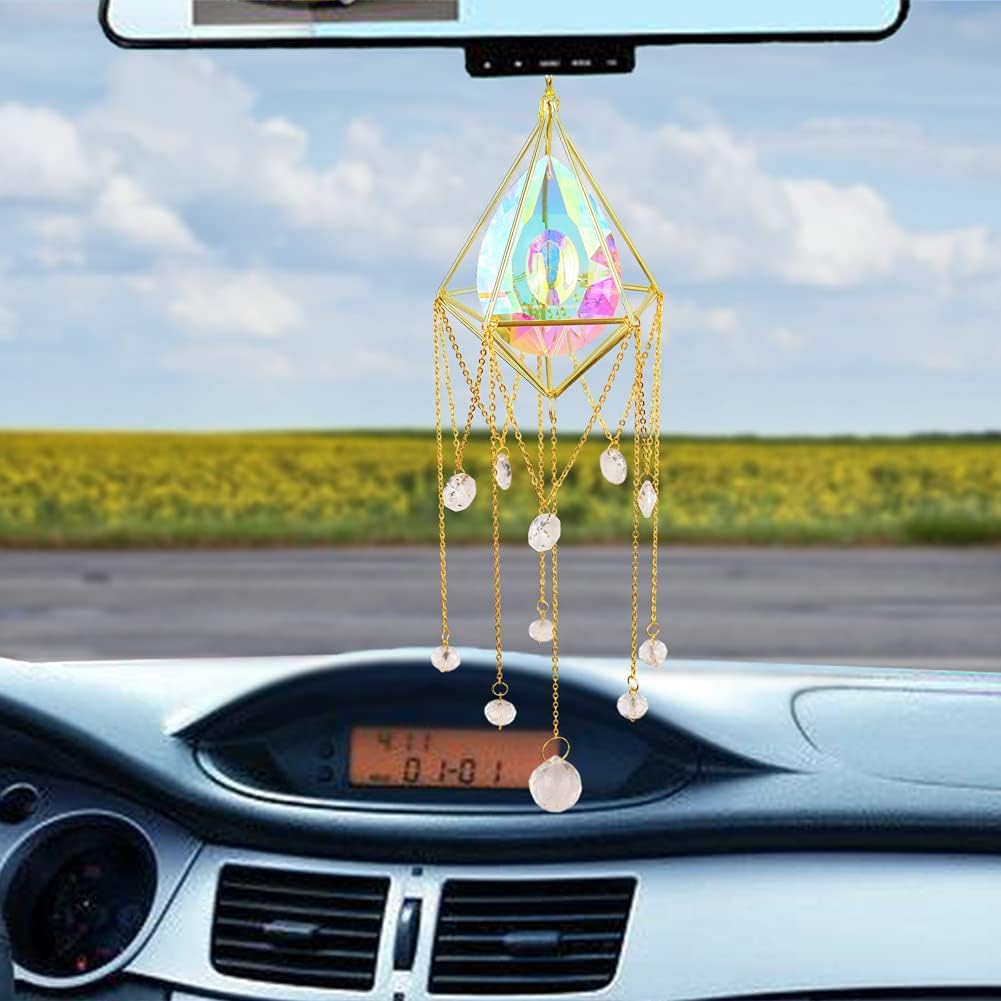 Piklodo Suncatcher Crystals, Crystal Wind Chime Window Hanging Sun Catchers Light Pendant for Garden Wedding Plants Cars Home Decor (C) : Patio, Lawn & Garden