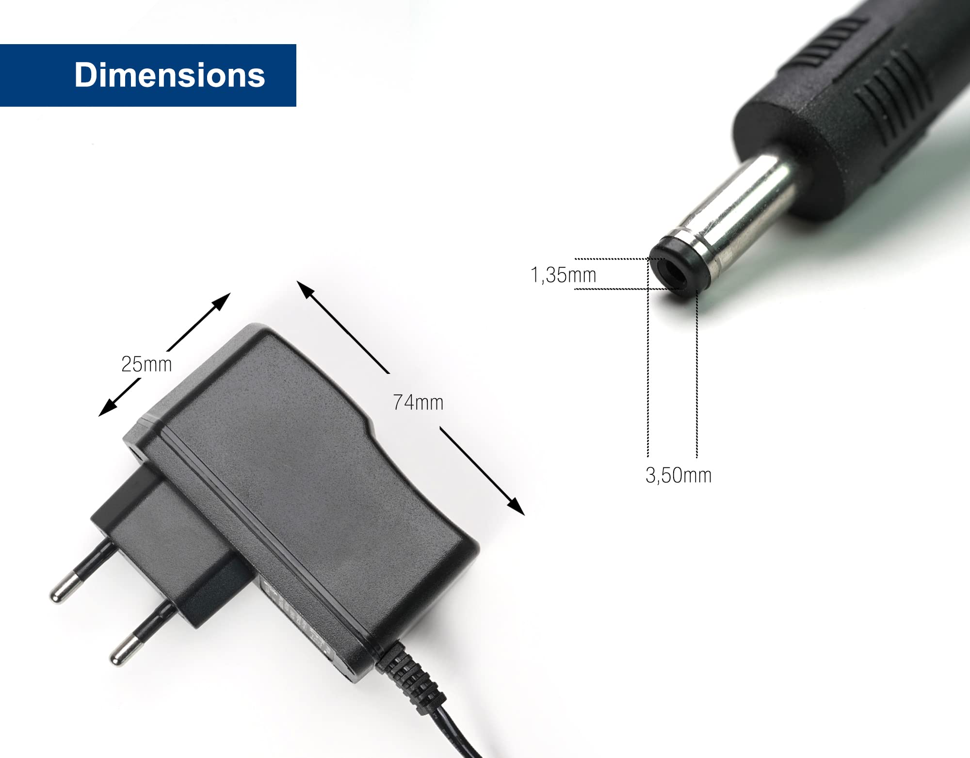 Edision Alimentatore 5V/2A 2pin EU, Universale, Compatibile con HDMI MODULATOR mini, 3in1, lite, Xtend, 4K HDMI Splitter 1x8 e PING
