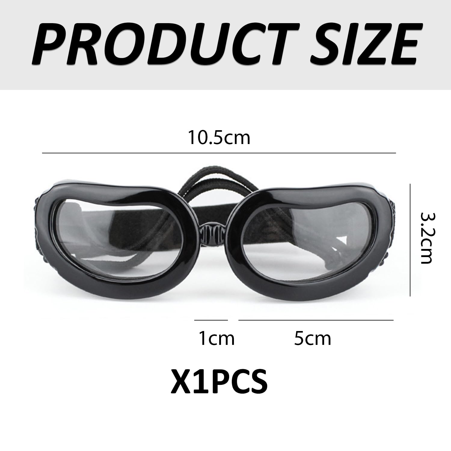 TVSVKWE 1 Piece Puppy Windscreen, Outdoor Sunscreen Glasses, Pet Supplies, Elastic And Adjustable Goggles - Image 2