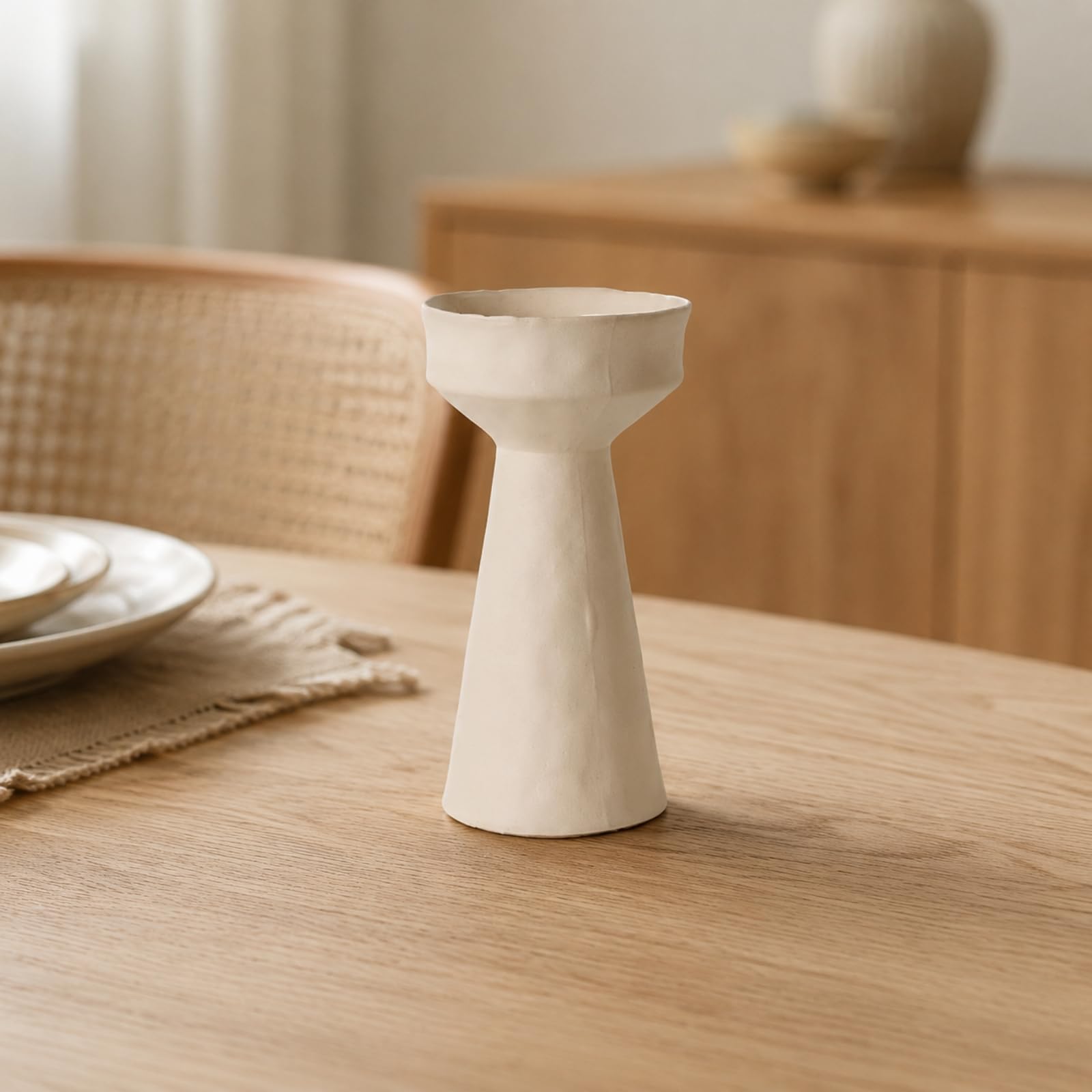 Portavelas Cerámica Estable | perficie Esmaltada, Portavelas con Base Ancha, Soporte Cerámica para Vela, Salón, S