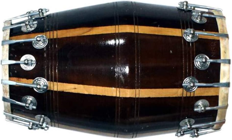 NSR TRADERS Handmade Wood Professional Dholak Indian Musical Instrument 06