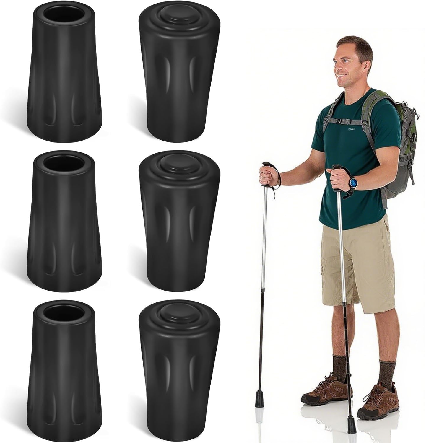 4 Pièces Embout Baton de Marche, Embouts en Caoutchouc pour Bâton, Rechange en Caoutchouc Embouts pour Bâton de Marche Nordique pour Bâtons de Trekking, Randonnée, Noir 4 Pièces Embout Baton de Marche, Embouts en Caoutchouc pour Bâton, Rechange en Caoutchouc Embouts pour Bâton de Marche Nordique pour Bâtons de Trekking, Randonnée, Noir