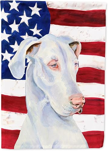 Miniatura 38 de Caroline's Treasures SS4017GF Bandera de Estados Unidos con Bulldog Inglés para jardín, bandera decorativa para patio exterior, patio, parterres,