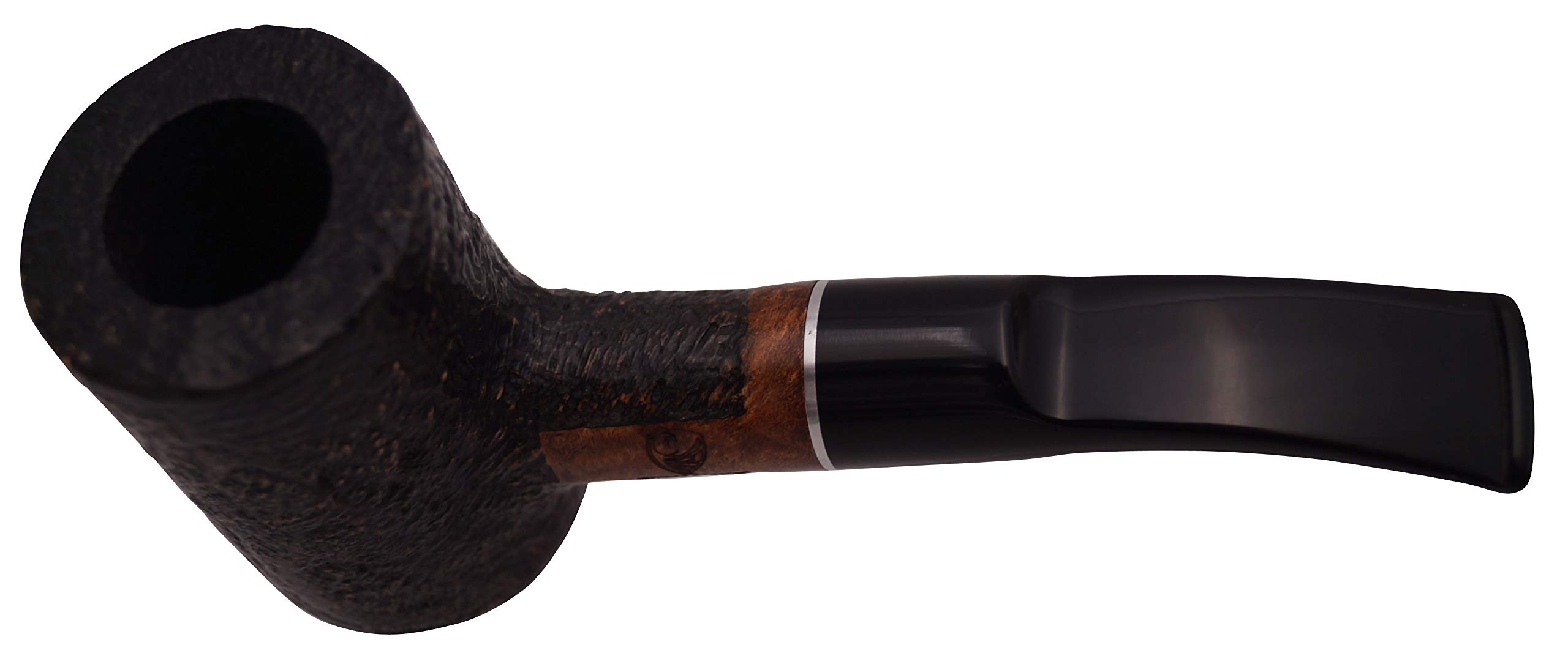 GERMANUS Pfeife Poker, Sandblast Schwarz - Made in Italy