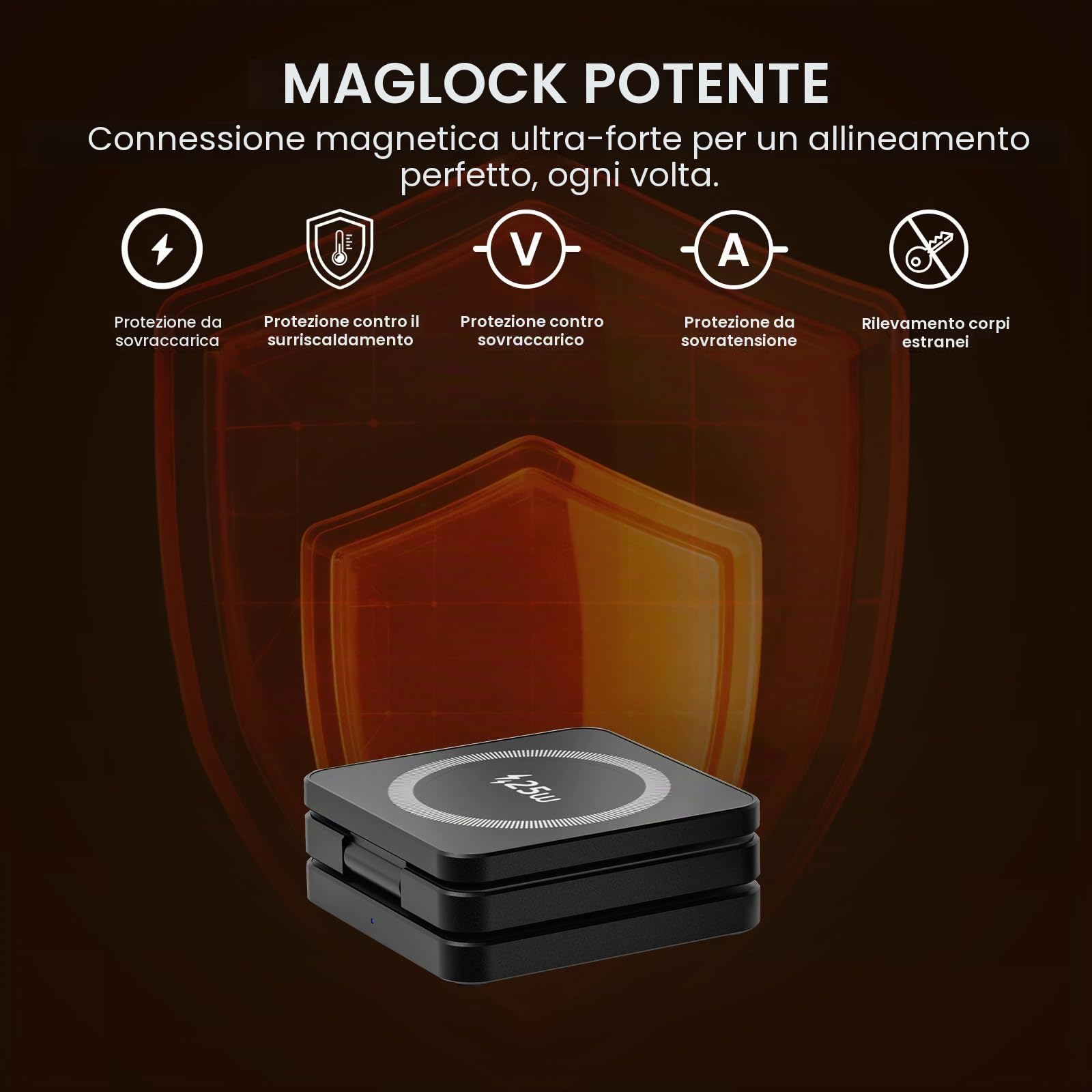 Caricatore Wireless MagSafe 3 in 1 da 25W, stazione di ricarica magnetica per iPhone 12–17, Apple Watch e AirPods, caricatore a induzione Qi con USB-C, supporto pieghevole per casa e ufficio,nero