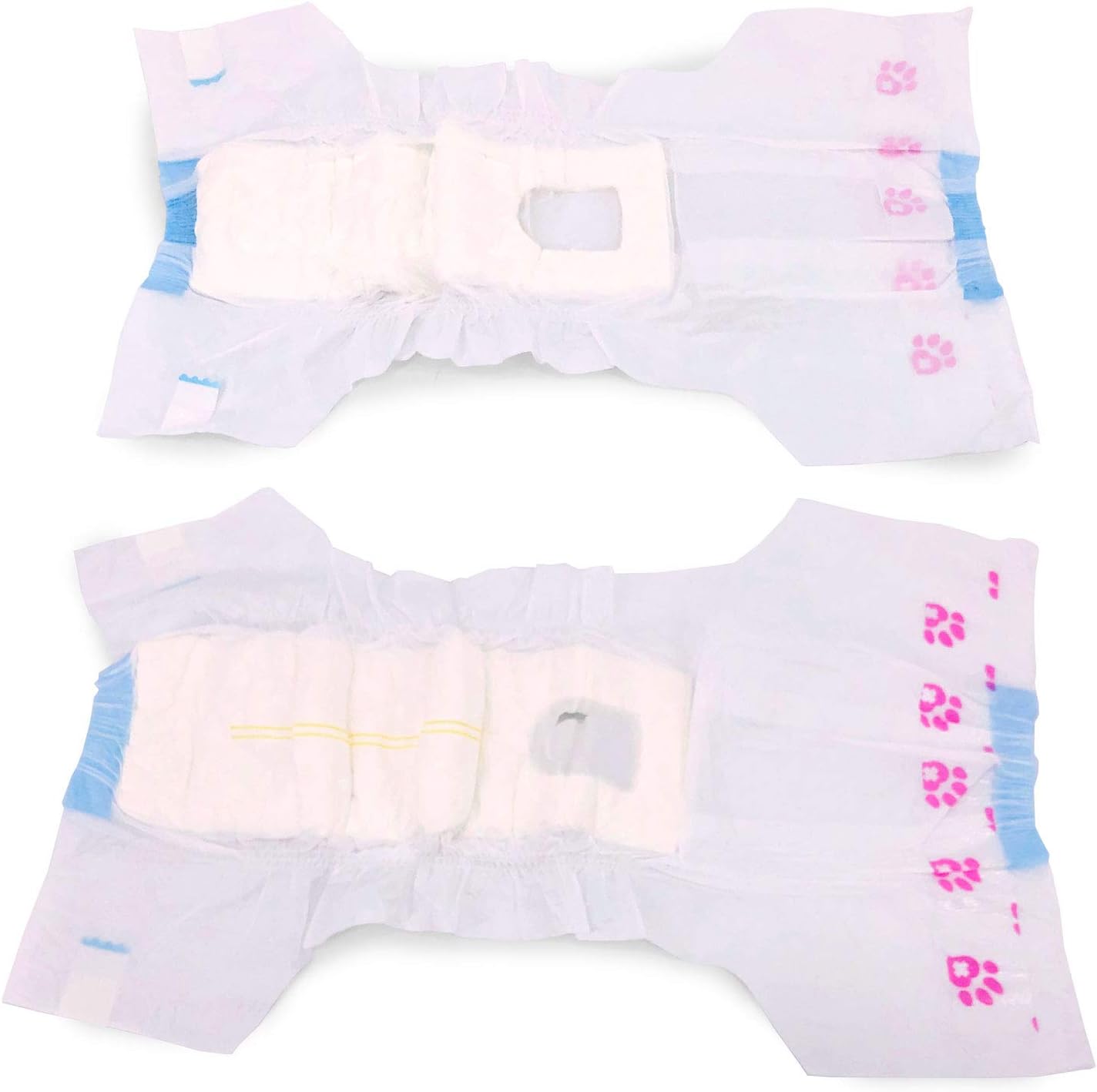 ValueFresh Female Dog Disposable Diapers, Large/X-Large, 60 Count - Full Coverage w/Tail Hole, Snag-Free Fasteners, Leak Protection, Wetness Indicator