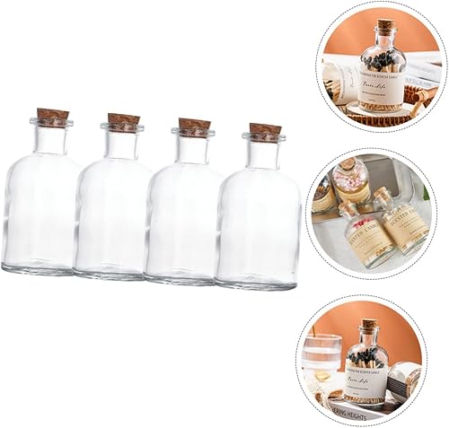 Miniatura 2 de Garneck 4 unids Match Bottle Jarrones Decorativos Fósforos Botella de vidrio Botellas de vidrio con recipientes de regalo de corcho Botella de