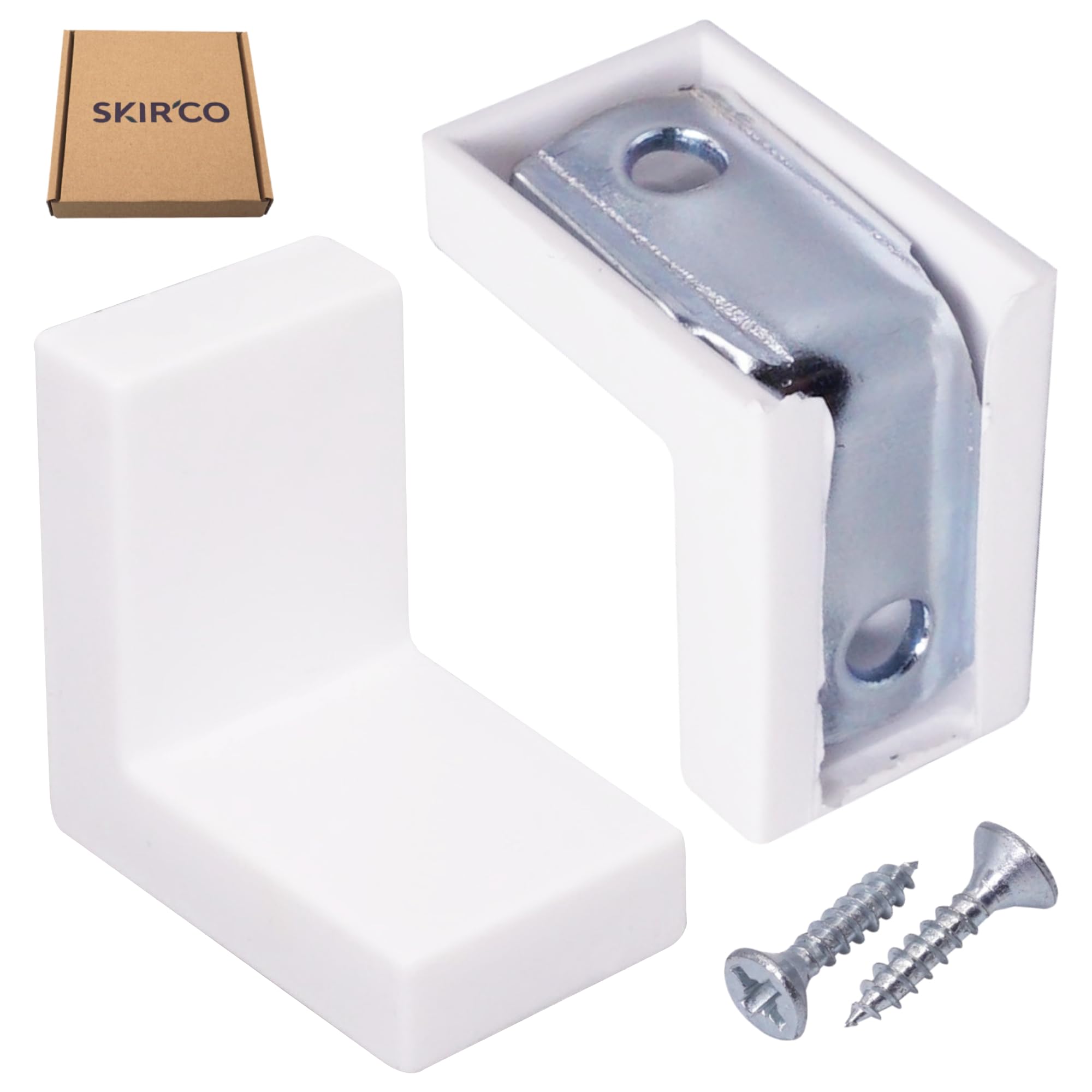4 Staffe Per Mensole Angolari Smaltate Bianche – Supporti In Metallo Per Scaffalature 3x4 NGL - Foto 4
