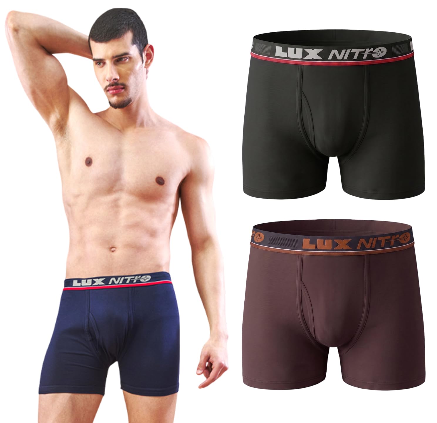 Men's Long Trunk | 100% Combed Cotton | Super Soft Outer Waistband | Breathable & Long-Lasting Comfort Pack of 3-image-19