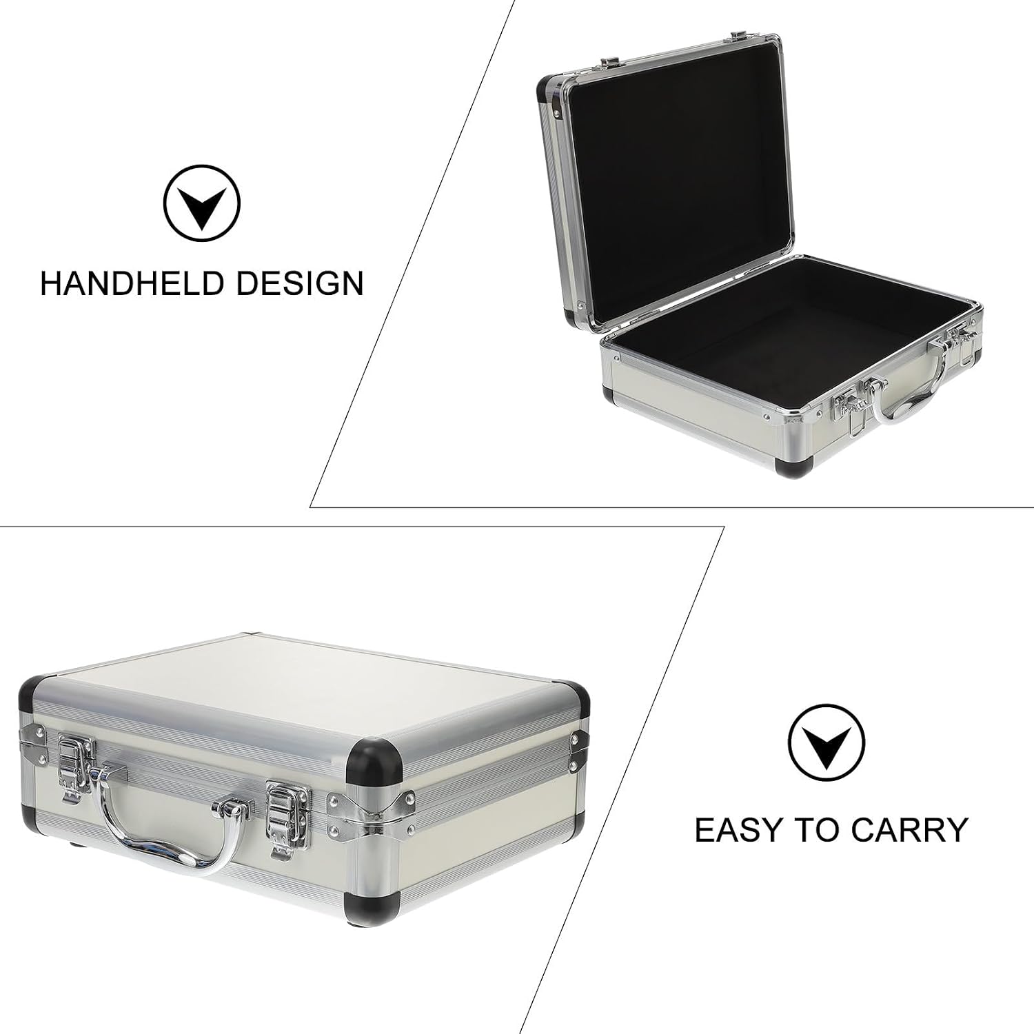 Silver Aluminum Alloy Handheld Password Tool Storage Suitcase for Home image 3