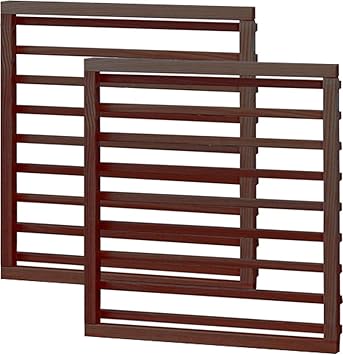 Amazon 犬 小型犬用 ケージ サークル 省スペース 室内 木製 天然木 北欧 おしゃれ ペットケージ ルーバーデザイン 拡張可能 ブラウン オプションパーツ2枚組 フラップシップファニチャー サークル プレイサークル 通販