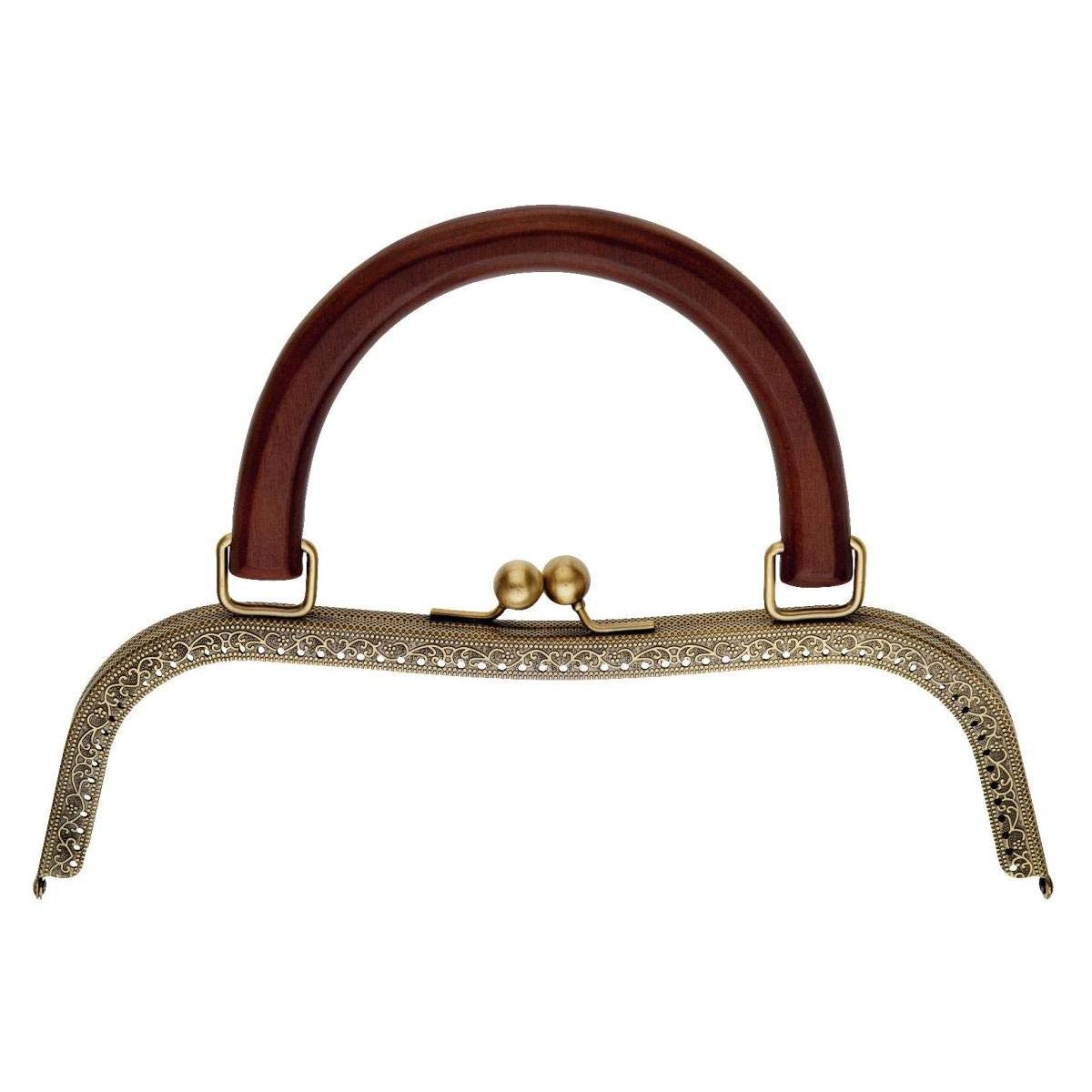 Prym Bag closure, MDF material/metal, antique brass, 26 x 19 cm