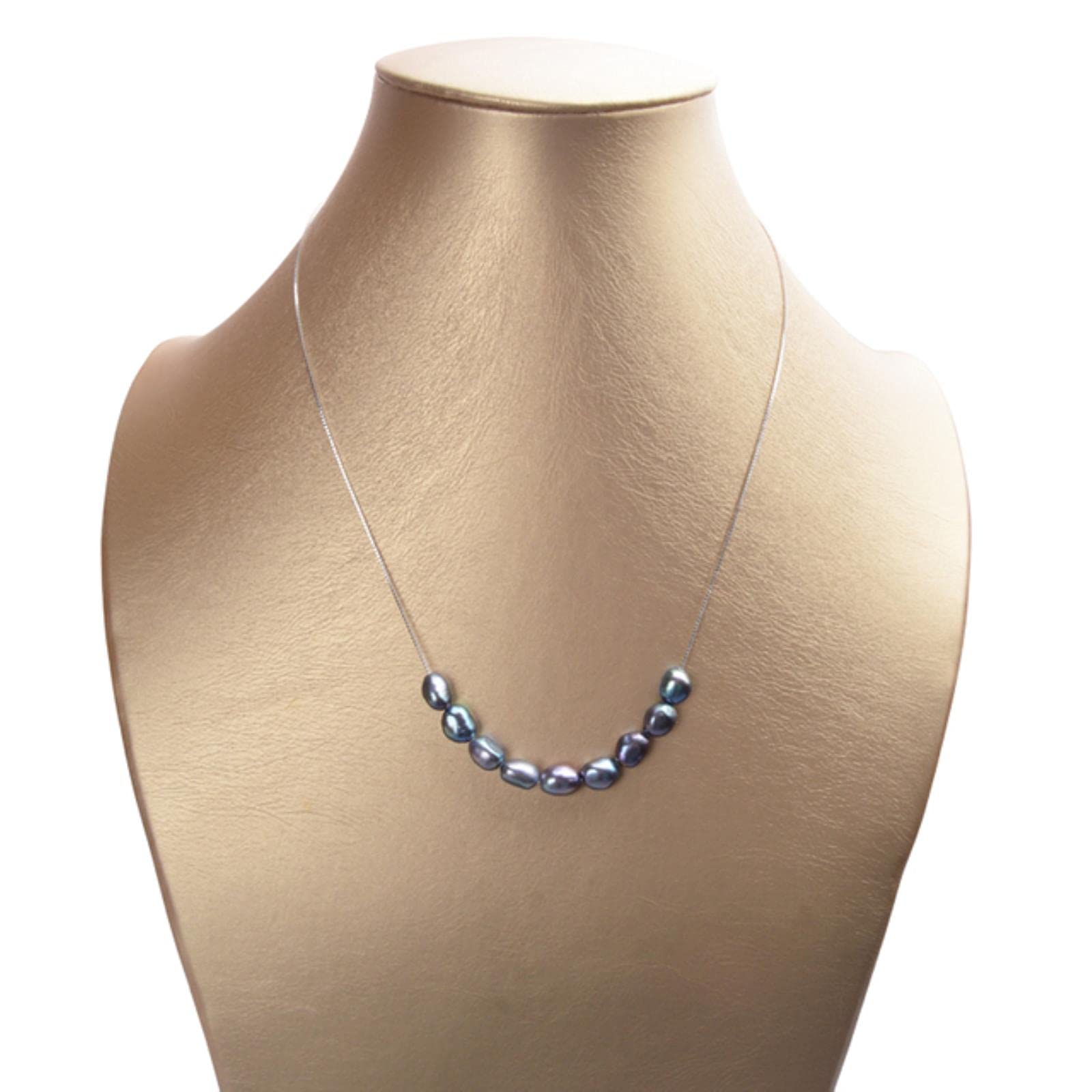 SALAN Collar De Plata De Ley 925 con Cadena De 6-7 Mm, Colgante De Perlas Barrocas Naturales, Joyería para Mujer, Regalo