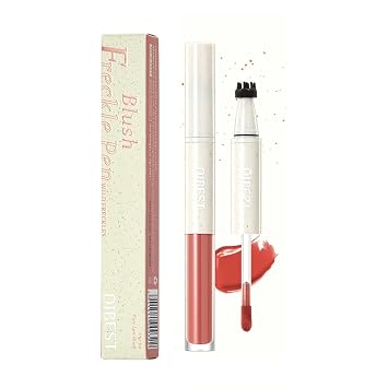 Natural Freckle Blush Pen, 2-in-1 Liquid Blush & Freckle Stamp for Summer Sunkissed Makeup, Long Lasting Sweatproof Quick Dry, Natural Lifelike Freckle Pen03#