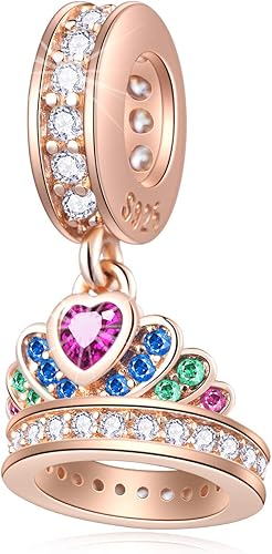 Miniatura 7 de EMOSTAR Rose Gold Valentine's Day Charms fits European Bracelet, Boy and Girl in Love, I Love You Gesture, Stars Crescent Moon, Crown, Celtic Knot