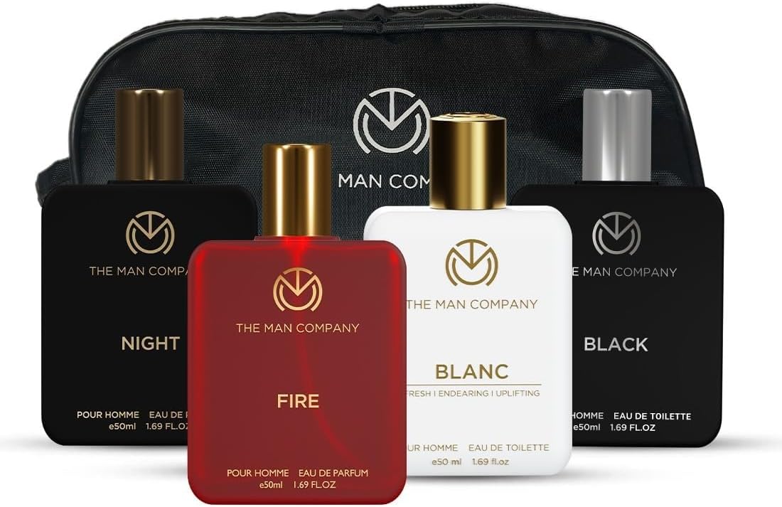 Premium Perfume Gift Set for Man 4 X 50ml with a Travel Bag - A Gentleman's Choice | Luxury Long-Lasting Fragrance For Man | Anniversary fragrance | Valentine Gift For Boyfriend | For Party, Outing, Office & Date
