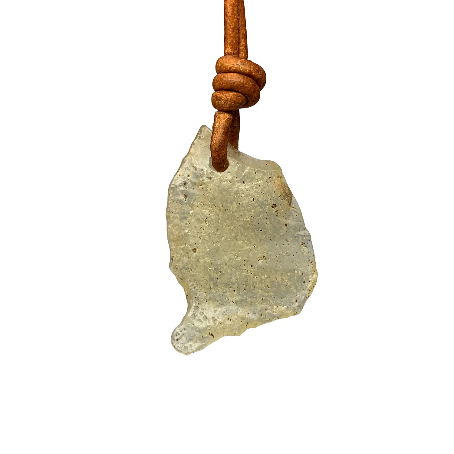 Luck StringsLibyan Desert Glass Pendant Necklace Gold Tektite Cosmic Meteorite Jewelry for Men or Women - Adult Unisex Rough Yellow Stone Healing Crystal