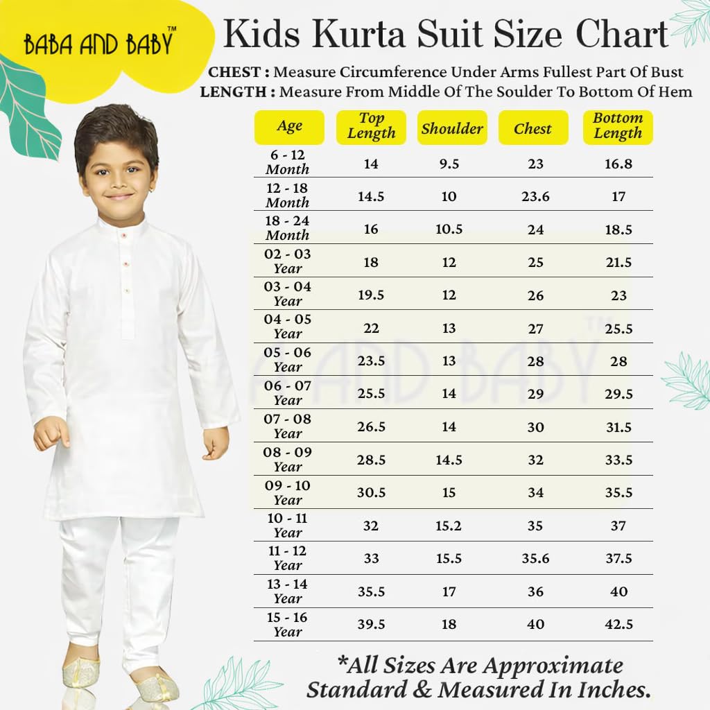 BABA AND BABY Boy's Traditional Ethnic Wear Cotton Solid White Kurta Pyjama Set (White, 8-9 Years) - Image 4 thumbnail