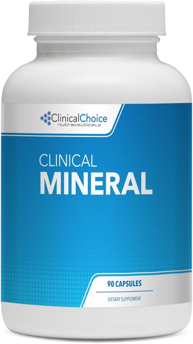 Clinical Choice - Mineral Blend - Complete Multimineral Supplement for Men and Women - Chelated Trace Minerals, Calcium, Selenium, Zinc, Antioxidants - Promotes Thyroid Support and Strengthens the Imm : Health & Household