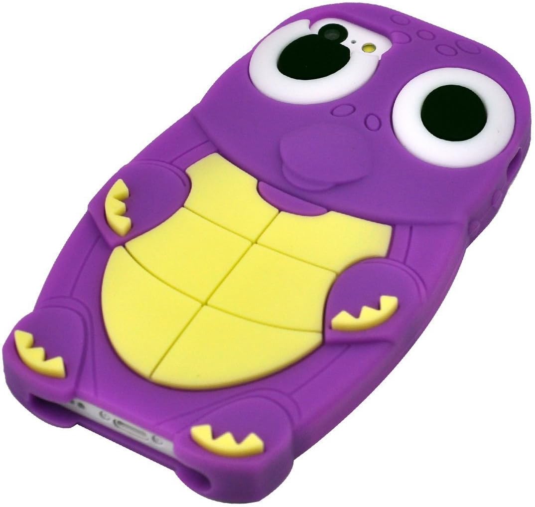 MyBa Purple iphone 5C Cover Cute 3D Cartoon Animal Turtle Style Soft Silicone Rubber Case Compatible For Apple iPhone 5C