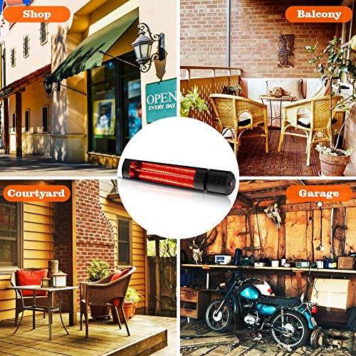 Outdoor Heater, Electric Infrared Patio Heater 1500W Wall-Mounted Garage Indoor/Outdoor Ceiling Backyard Decks Overheat Protection Ipx5 Waterproof Fast Heating Space Heater With Remote Control #TOP6