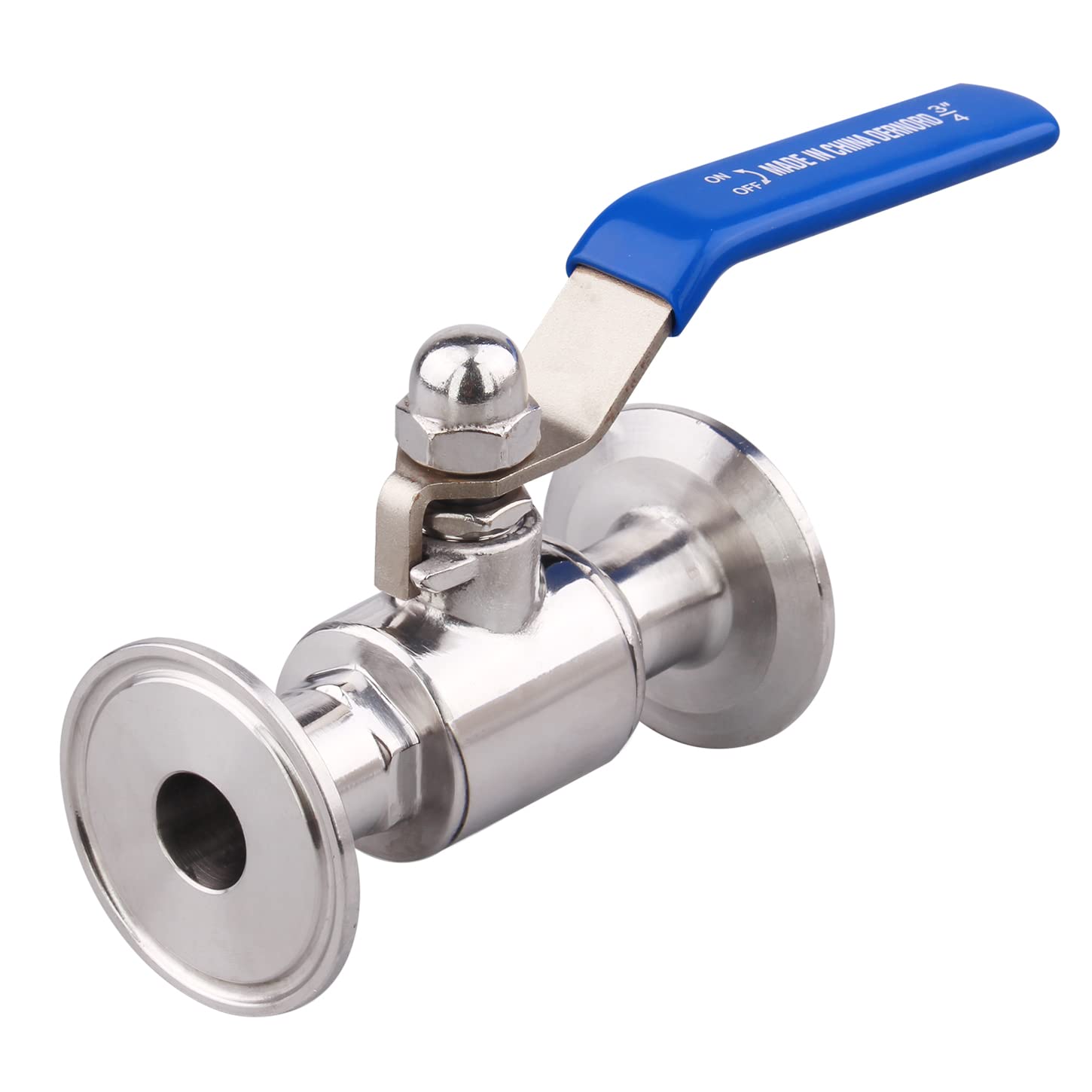 Válvula de bola Tri-Clamp DERNORD de 1.5" en acero inoxidable 304 y PTFE forrado