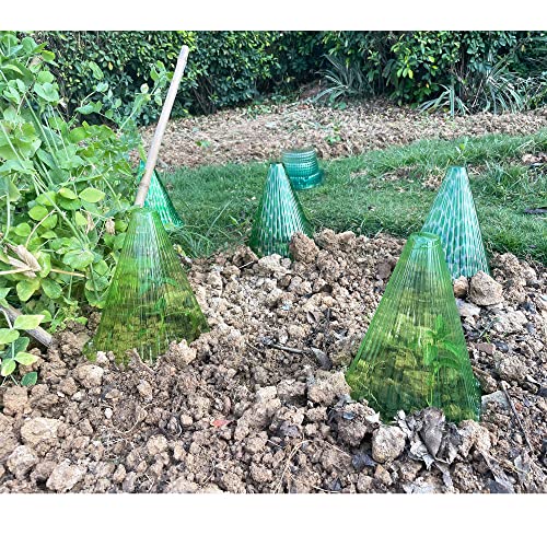 Fshow Garden Cloches,20 Pack Reusable Plant Bell Cover,Bell Jar Cloches For Protection Against Sun, Frost, Snails Etc. (Green) #TOP7