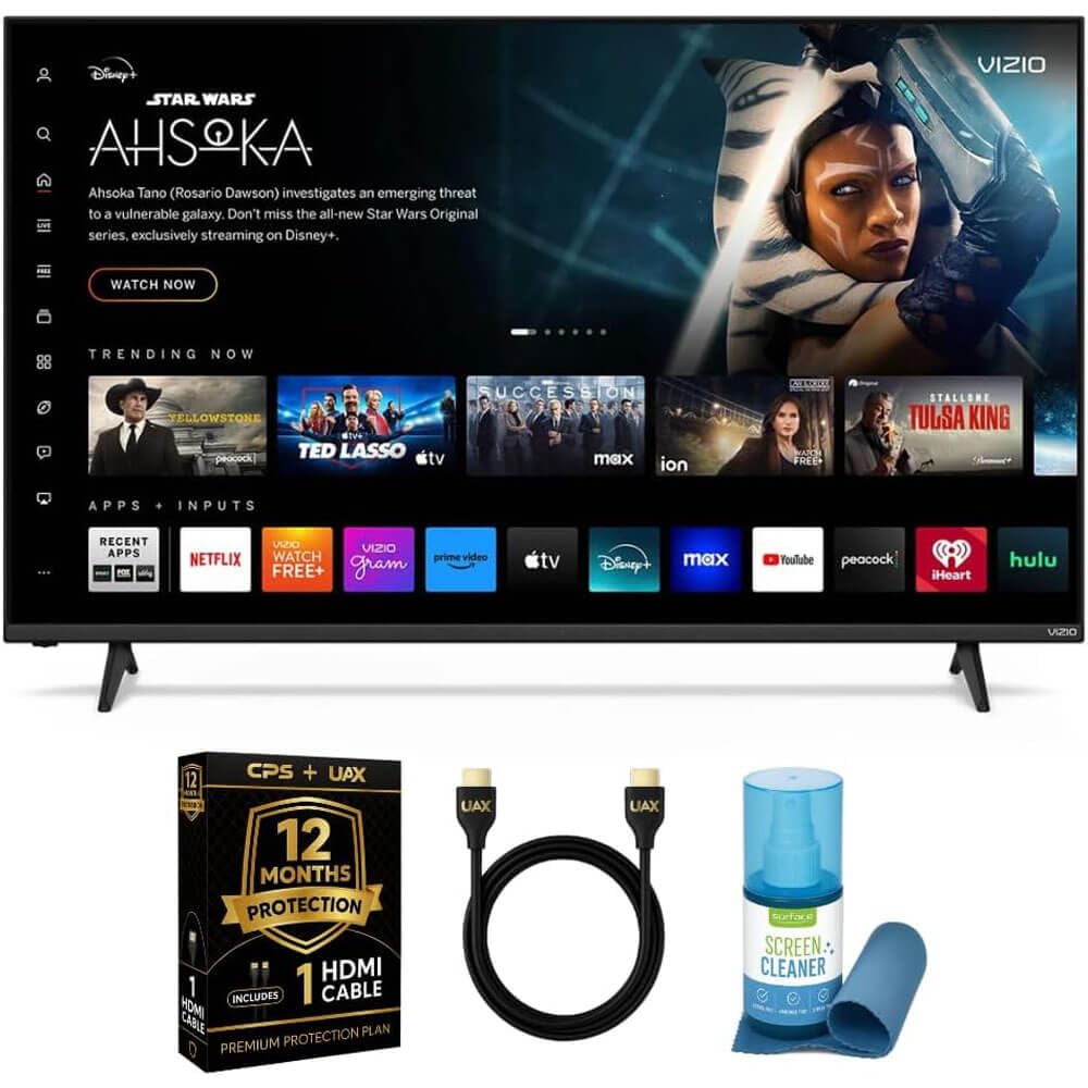 Vizio 75-Inch 4K UHD LED Smart TV Bundle - Dolby Vision HDR10 VRR Bluetooth Alexa Compatible Voice Remote