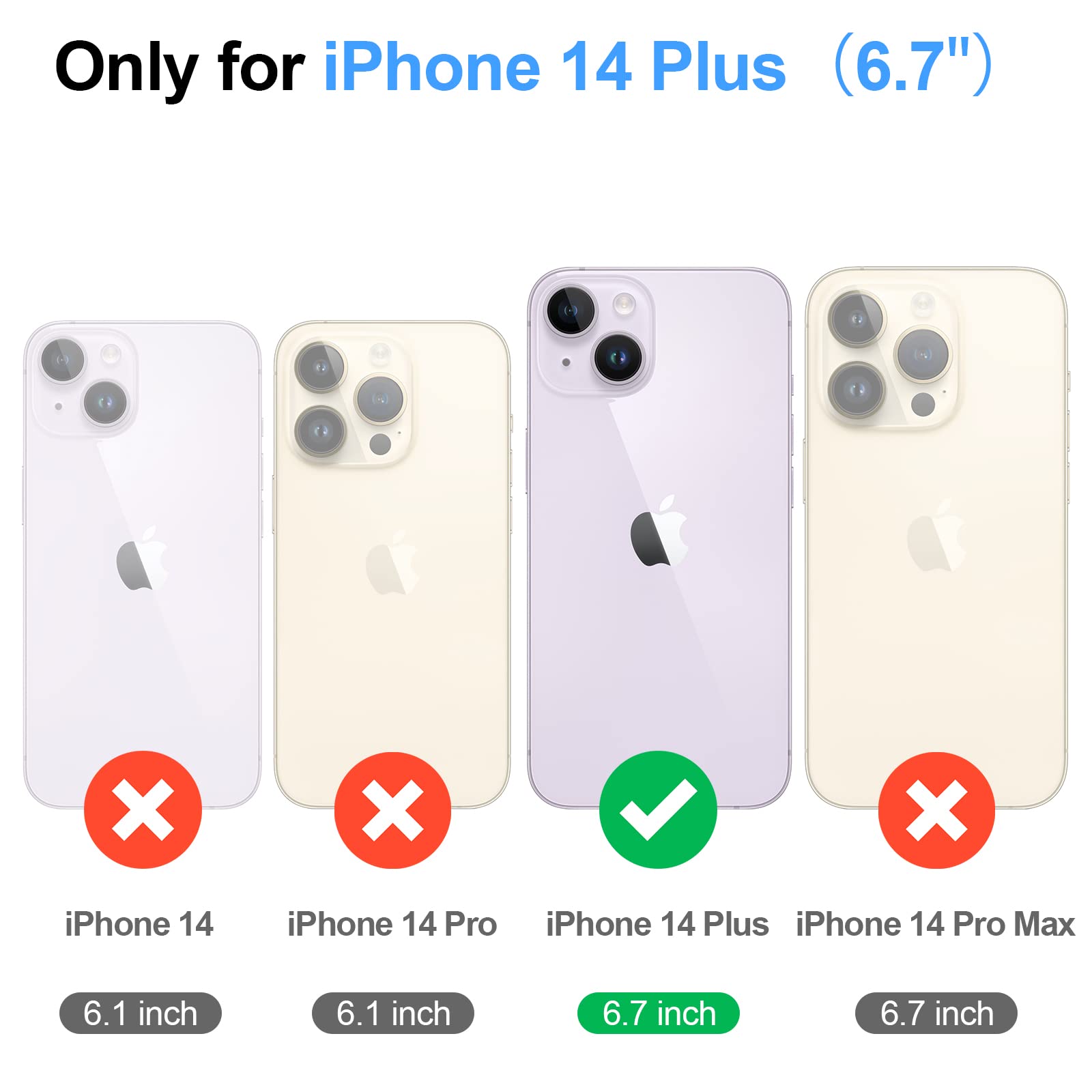 SkyEagle Compatible Magsafe 2 in 1 Detachable iPhone 14 Plus Wallet Case with Card Holder for Women Men,Magnetic PU Leather RFID Blocking Flip Kickstand Credit Slots for Apple 14 Plus,Brown