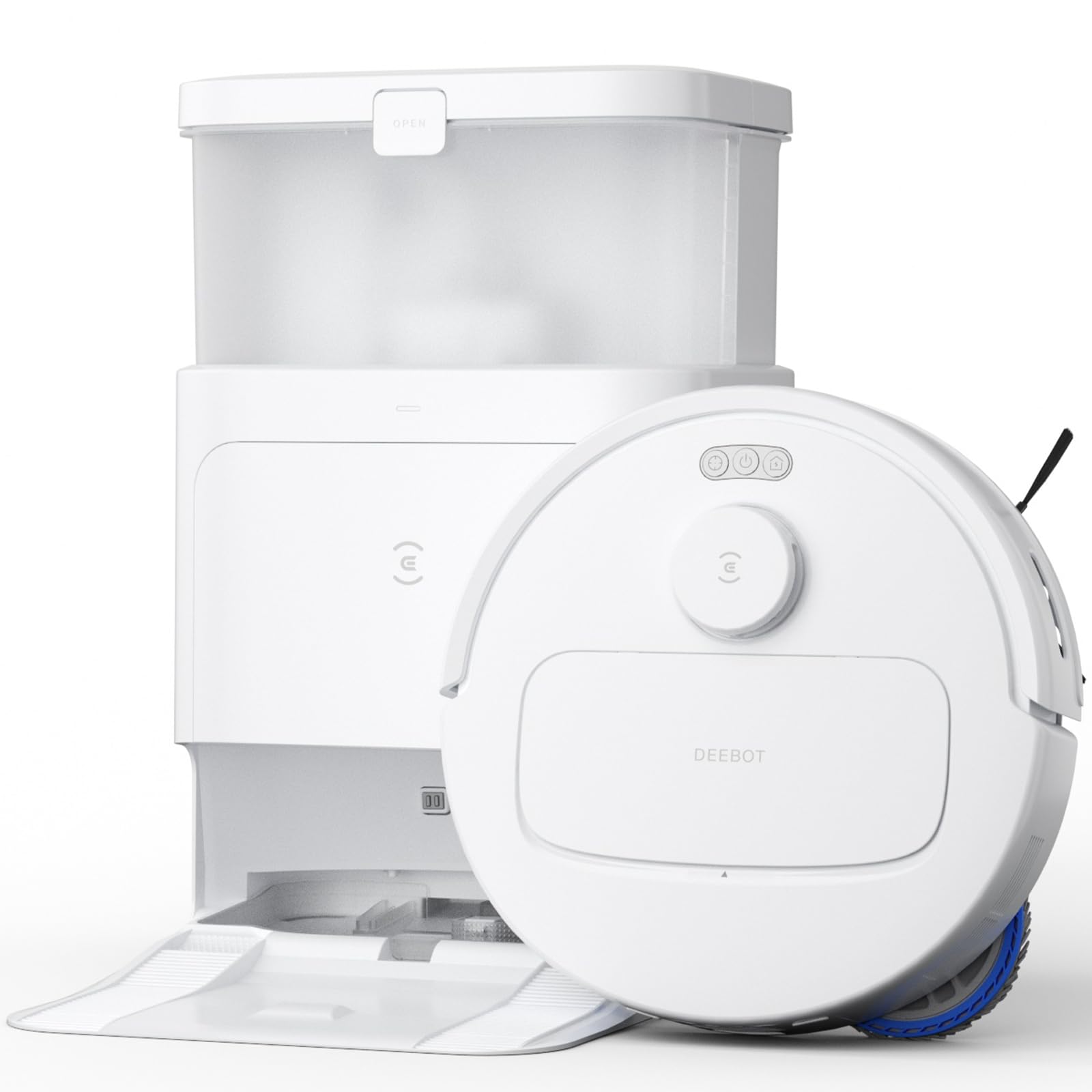 ECOVACS DEEBOT N30 PRO OMNI Robot Vacuum and Mop, 10000Pa Suction, TruEdge Adaptive Edge Mopping, ZeroTangle 2.0 Technology,60℃ Hot Water Mop Washing, Hot Air-Drying, Self-Emptying, Auto-lift Mopping