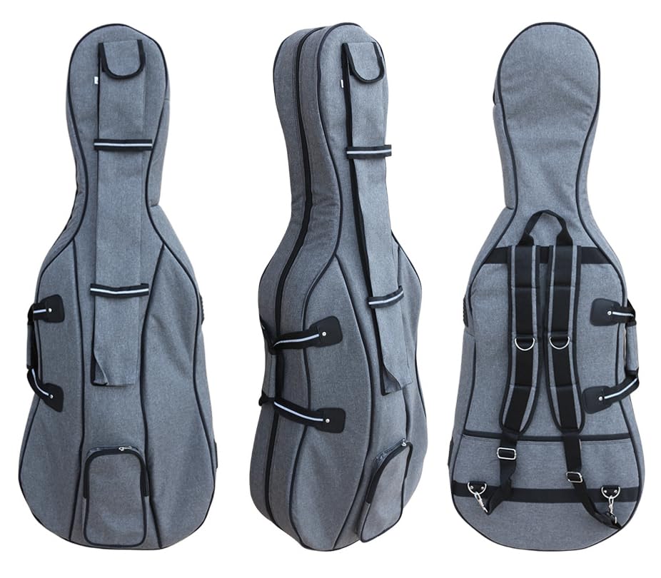 Vetimobato Cello Soft Case 1/8 Size Travel Gig Bag With Multiple