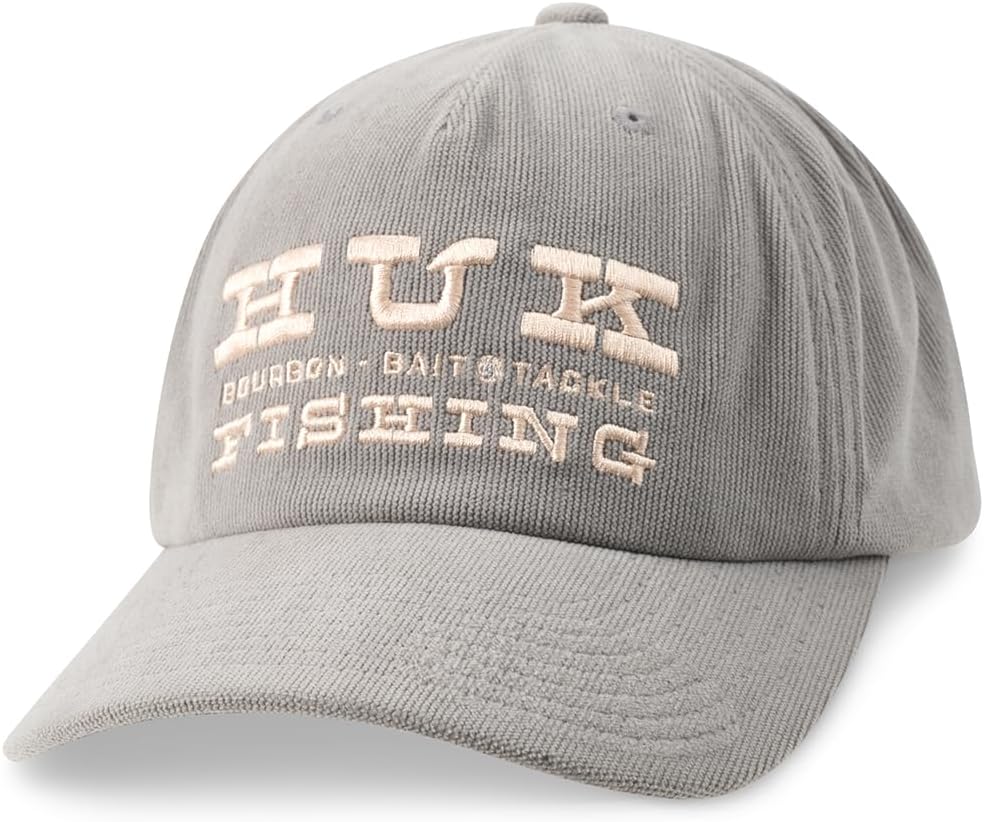HUK Men's Fine Cord Unstructured Patch Trucker Hat, Casual Adjustable Cap for Outdoor and Everyday Wear