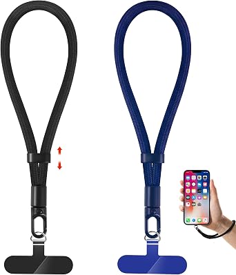 Phone Lanyard, 2 Pack Adjustable Cell Phone Lanyard Strap, Hand Wrist Strap Lanyard with Tether Tabs for Smartphones