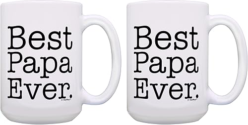 Miniatura 9 de ThisWear Regalo del Día del Padre Best Papa Ever Regalo de cumpleaños 11oz Taza de café de cerámica Taza de té blanca