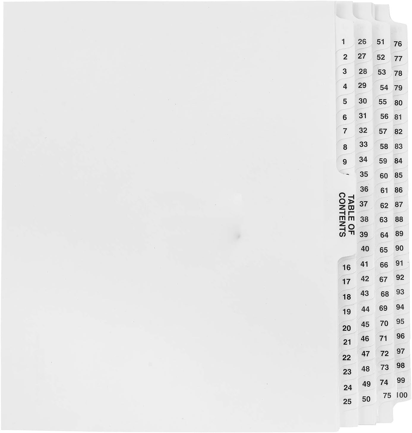 Exhibitindexes® Side Collated Exhibit Tabs 1-100 - AVE Style Bold Tabs - Side Collated Exhibit Tabs Made in The USA | Letter Size - 1-100 - Sets