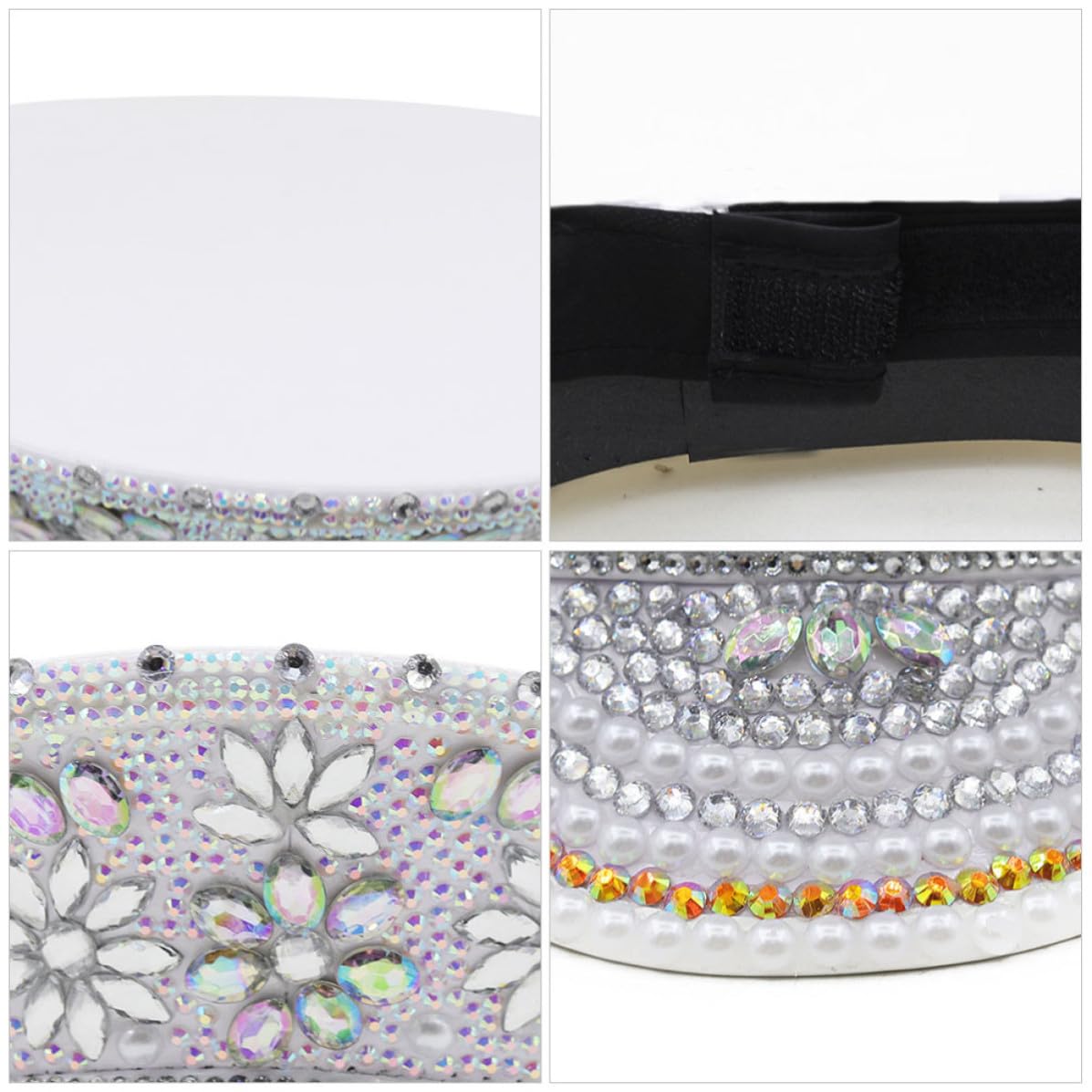 Kichvoe Sombrero Blanco Ajustable y Elegante Gemas de Imitación para Despedida de Soltera, Accesorios de Novia para Fiestas y Eventos Obsequios