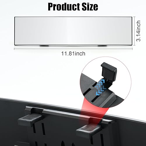 Miniatura 3 de SINGARO Espejos retrovisores interiores, accesorios universales para espejo retrovisor panorámico para automóvil, gran angular que reduce el punto