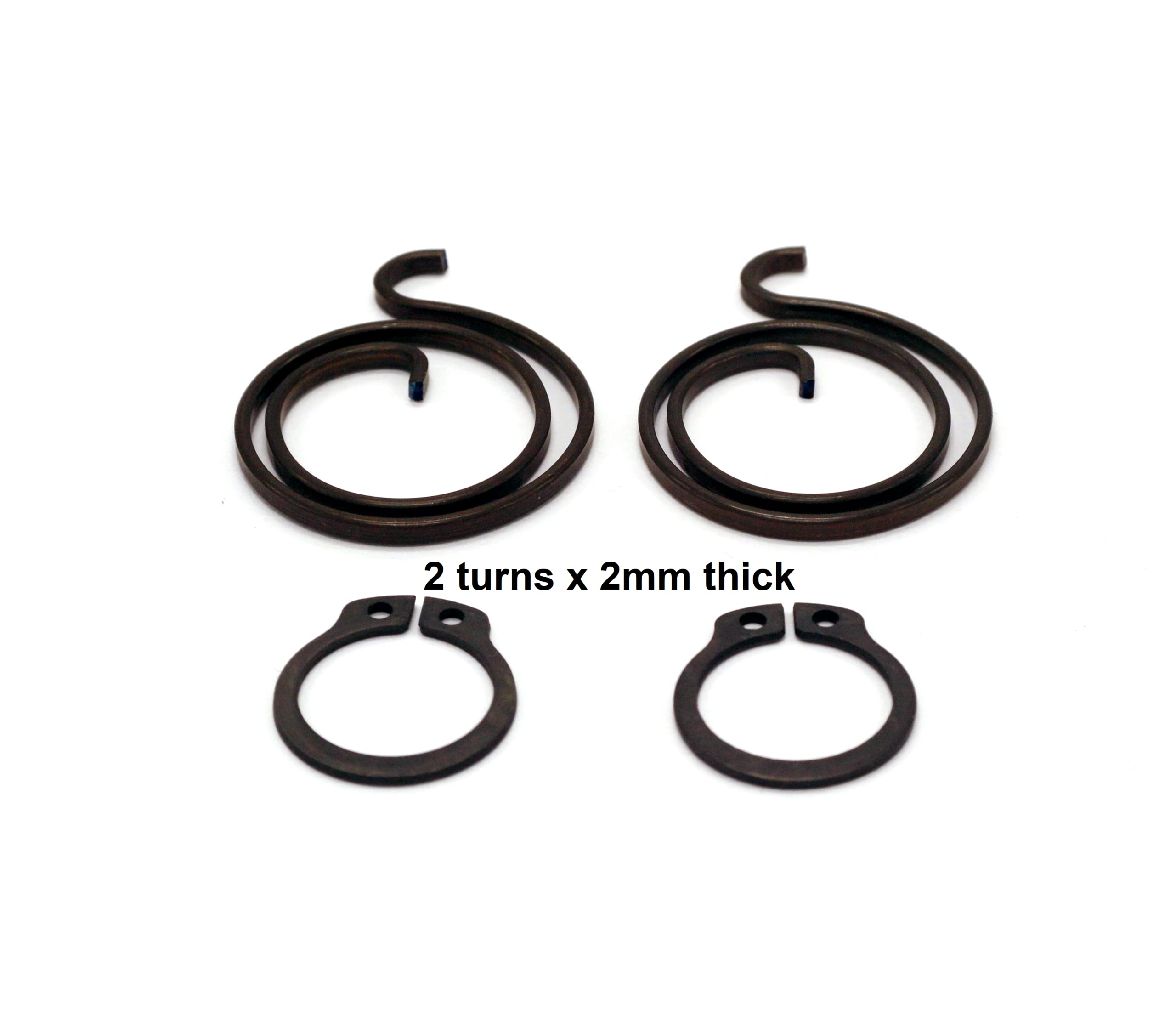 Door Handle Repair Kit 4 Springs 2 Turns x 2mm Thick and 4 Circlips of 13.7mm Inner Diameter Pack of 8 (4 Springs and 4 Circlips) (2 Turns x 2mm Kit) - Image 3