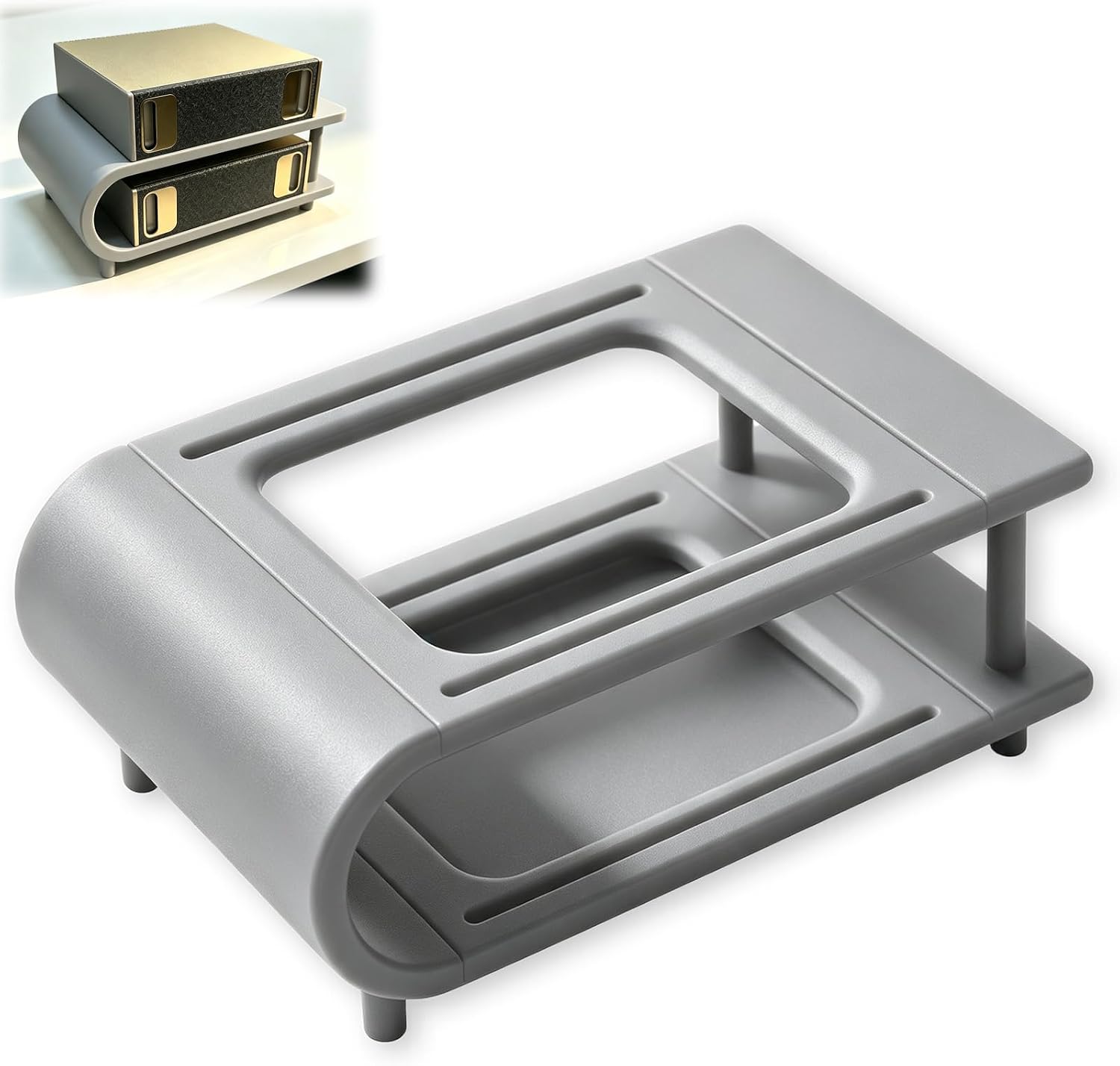 Desktop Stacking Stand Compatible with Nvidia DGX Spark (Grey)