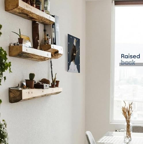 Miniatura 3 de 3dRose DPP_87635_1 Alaska, Holkham Bay, Bald Eagle on Iceberg US02 PSO0719 Paul Souders Reloj de pared, 10 x 10 pulgadas