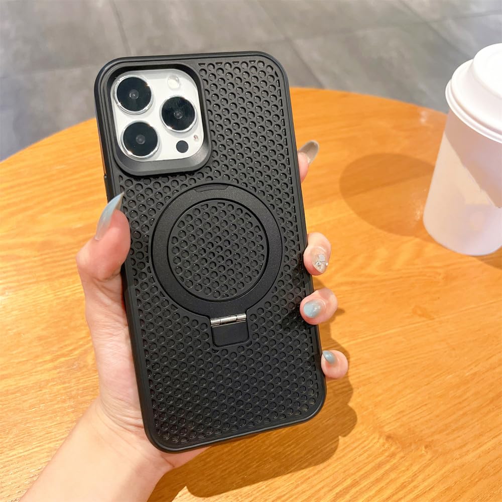 Étui de téléphone magnétique ENILSA noir avec support de refroidissement pour iPhone 12 Pro Max - 6