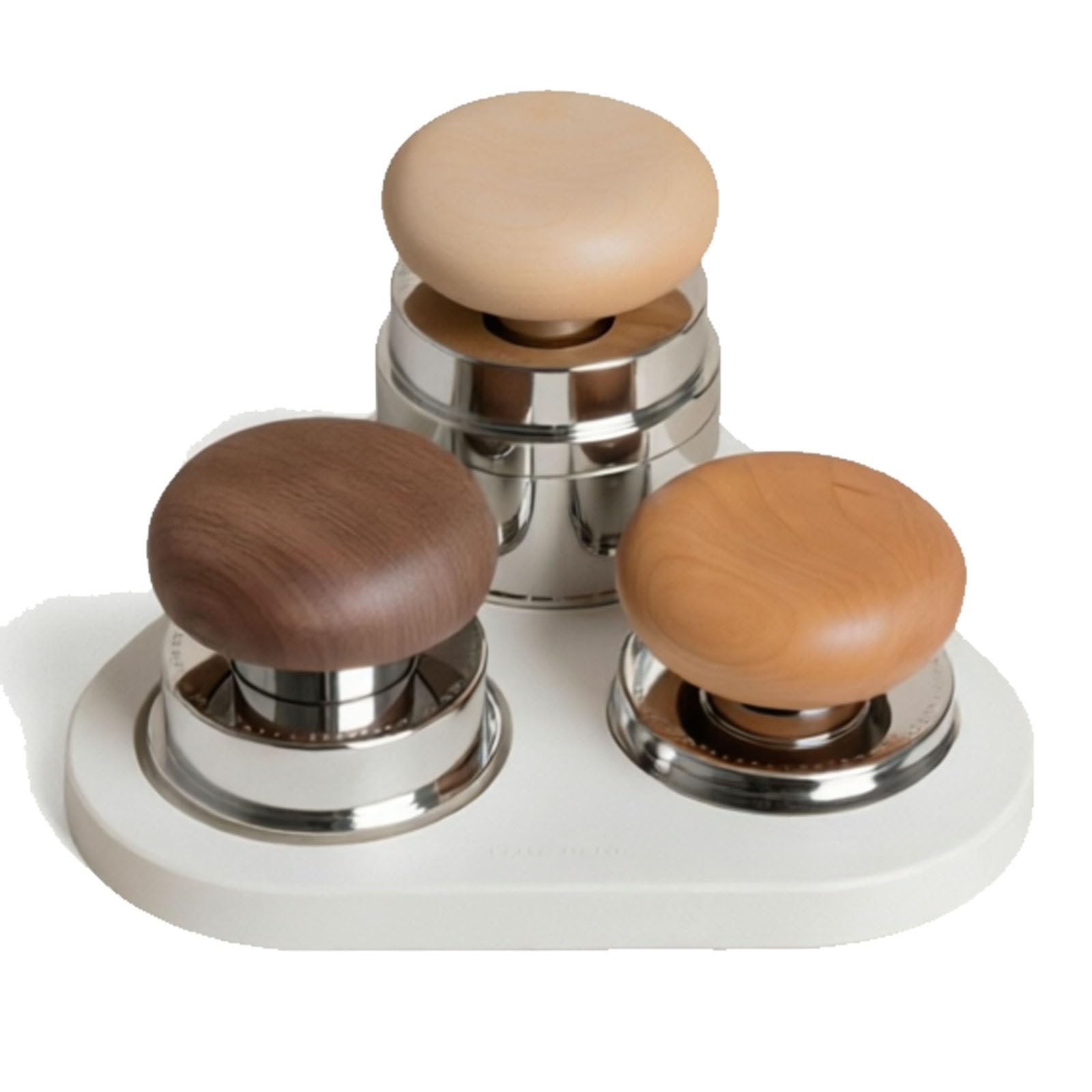 Juego De 4 Prensadores De Café Espresso, Kit De Máquina Prensadora De Café De 58 Mm con Alfombrilla Triangular De Silicona, Rotación Suave De 360°, 8 Agujas De Tela De 0,5 Mm White