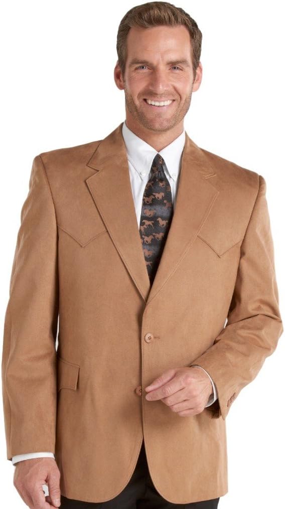 Circle S Men's Camel Microsuede Sport Coat Tall Camel 54 R