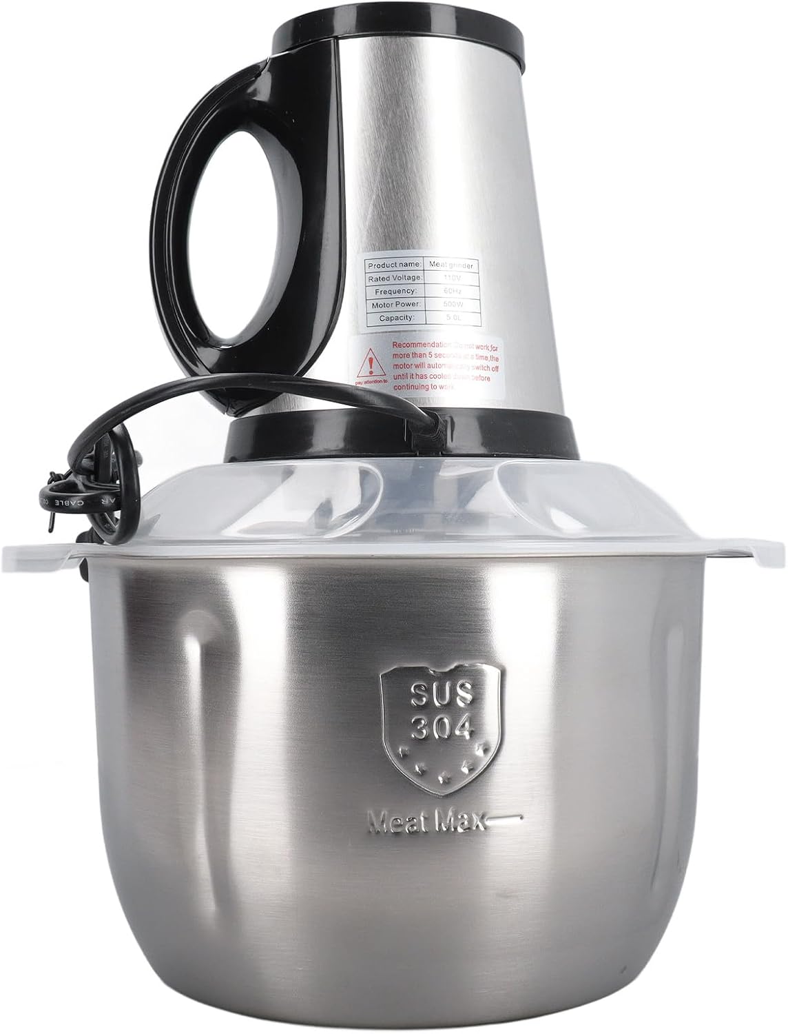 gernie Food Processor High Capacity Meat Grinder Stainless Steel Ample Capacity Vegetable Shredder for Kitchen Home, Large Capacity Chopper Big Capacity Garlic Grinder Food Processors