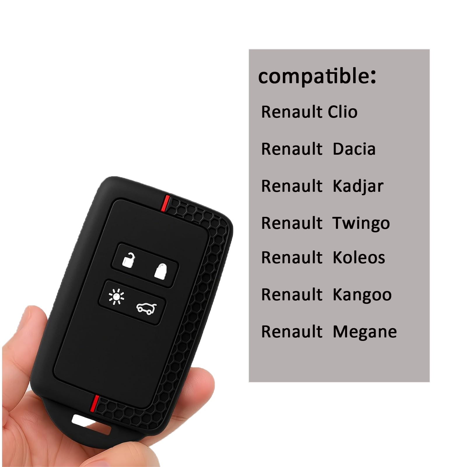 Akozon Custodia Portachiavi Per Auto - Telecomando A 3 Tasti In ABS Per Clio 2, 3 E Koleos - Guscio Di Ricambio Nero Con Lama - 3