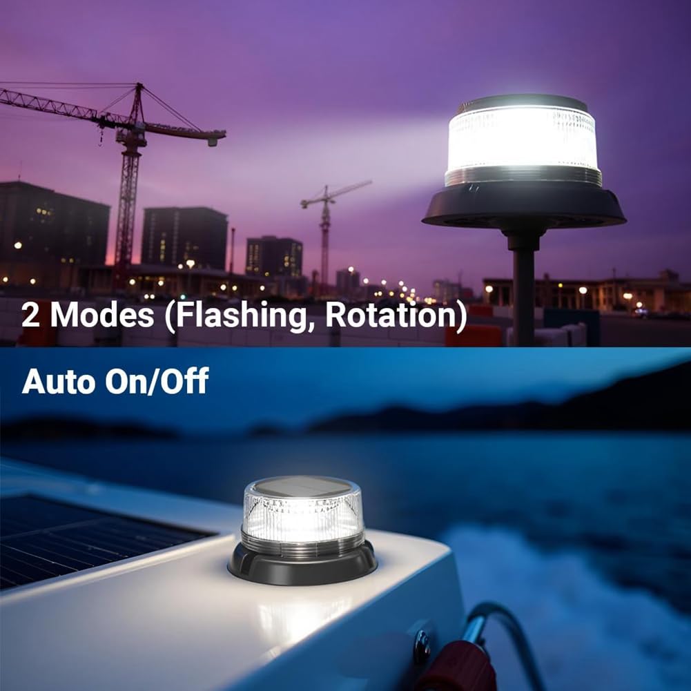 Solarbetriebene LED-Ankerlichter für Boote, Yachten, Marina-Dock-Sicherheitsblitzwarnlampen, Navigation