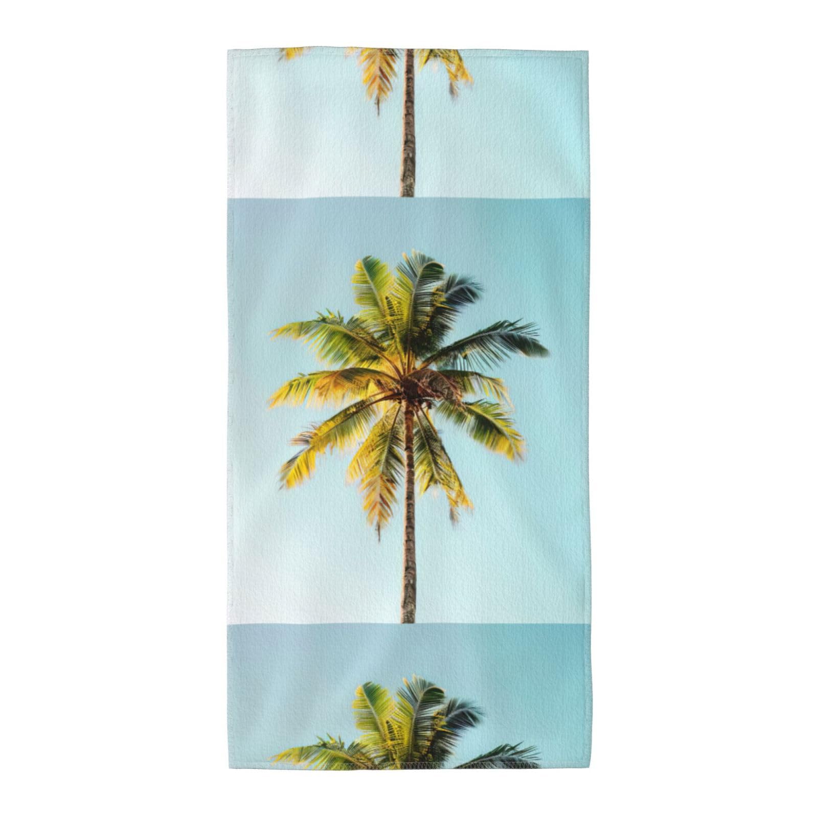 Cbaaghh Palm Tree Print Towel, Towels Thick Face Towels Fast Drying Washcloth For Bath, Spa, Gym
