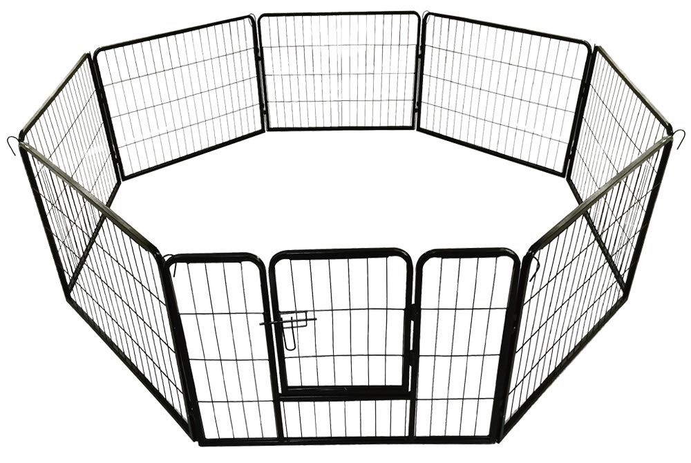 petigi Welpenauslauf XL, 8-teilig, Element-Maß: 60x80 cm, pulverbeschichteter Stahl, Welpenlaufstall, Gehege für Hunde, Hasen, Meerschweinchen, Katzen, pflegeleicht, Käfig