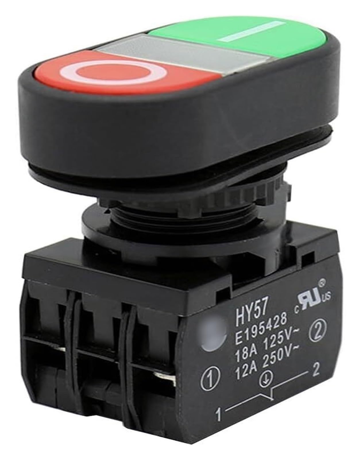 Interruptor de botón, Interruptor de Encendido, interruptores de botón eléctricos industriales con función de Apagado, 250V/12A, 125V/18A, HY57