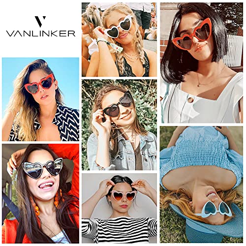 VANLINKER Heart Sunglasses Womens Retro Love Shaped Sunglasses for Party VL96042
